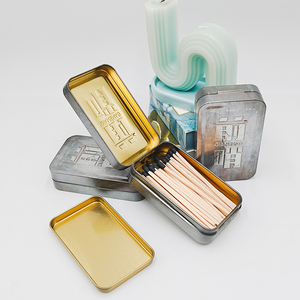 Boîte d'allumettes en fer publicitaire personnalisée <span class=keywords><strong>pour</strong></span> hôtels <span class=keywords><strong>grande</strong></span> bougie de ménage <span class=keywords><strong>cheminée</strong></span> allumettes forme de bâton imprimé en gros disponible - Product Image 4