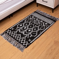 Tapis de sol personnalisé en polyester jacquard à rayures, style nordique, pour entrée, couloir, salle de bain, baie vitrée, chevet, vente en gros