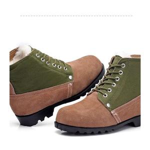 Dekaron Men Winter Snow <b>Boots</b> Wool Lined Anti Slip Low Heel <b>Work</b> <b>Boots</b> Northeast Style <b>Leather</b> Patchwork - Product Image 4