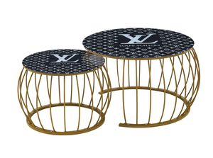 Tavolino da Caffè Moderno di Lusso con Base <span class=keywords><strong>in</strong></span> Ferro Dorato, Piano <span class=keywords><strong>in</strong></span> Vetro e Luci LED, Disponibile <span class=keywords><strong>in</strong></span> <span class=keywords><strong>Marmo</strong></span> Bianco o Nero - Product Image 3