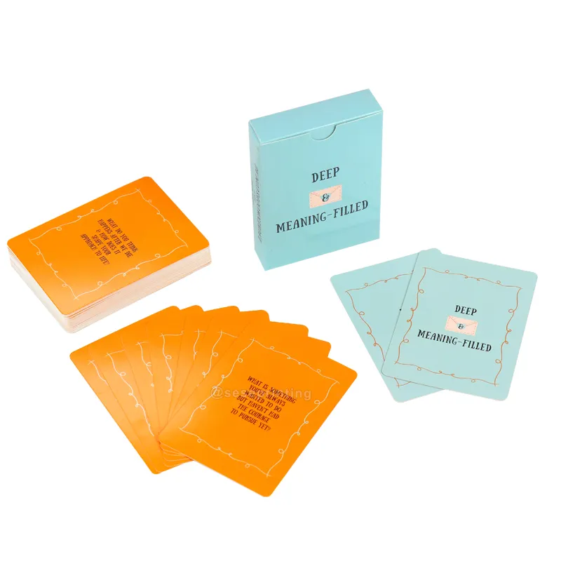 Personalize Front and Back Side Printable Conversação Deep Meaning Card Games com o seu design