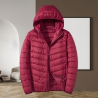 Veste d'hiver pour homme personnalisée avec logo, style puffer, décontractée, chaude, coupe-vent, légère, confortable, avec capuche