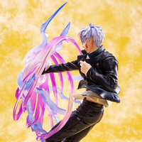 Figura Coleccionable de Anime JJK Satoru Gojo, Oficialmente Licenciada, de PVC ABS Morado Hueco, en Empaque Original para Fans, Venta al Por Mayor
