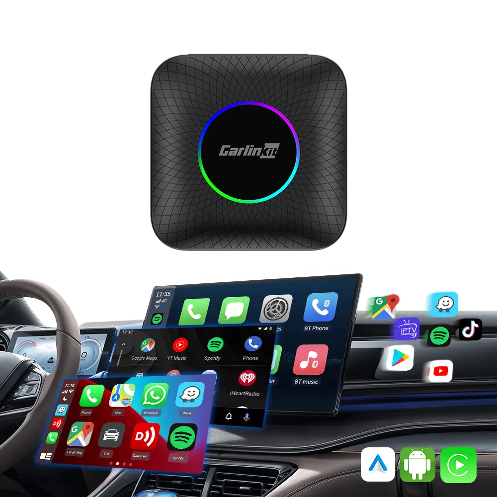 Yeni Android 13 Ai kutusu Youtube araba oyun oto Carplay kablosuz multimedya Dongle adaptörü Tbox ortam Apple Benz Audi için 64Gb