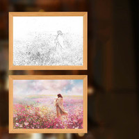 Vente chaude vierge marie jésus Religion 4D LED éclairage peinture cadre Photo Miracle lampe chrétien anniversaire chambre décor cadeaux