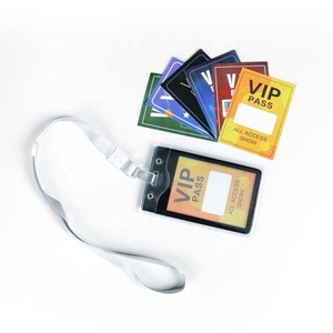 Tarjeta laminada de plástico PVC de tamaño personalizado, tarjeta de identificación de personal de trabajo para eventos de plástico <span class=keywords><strong>con</strong></span> pases VIP de cordón - Product Image 2