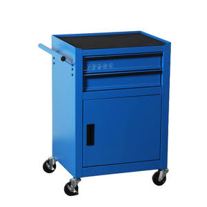 Carrito de Servicio 3 en 1 Superior, Medio e Inferior <span class=keywords><strong>con</strong></span> Cajón y Puerta <span class=keywords><strong>con</strong></span> Cierre de Seguridad, Ruedas <span class=keywords><strong>con</strong></span> <span class=keywords><strong>Freno</strong></span> Duraderas y Bloqueables - Product Image 2