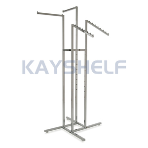 Hiển thị đồ đạc 4-Way may Rack với thẳng/nghiêng điều chỉnh cánh tay cho các cửa hàng quần áo - Product Image 1