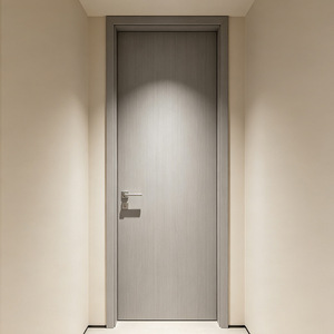 Puerta Interior Minimalista de Madera Sólida, Diseño de Panel Plano, Aislamiento Acústico, Apertura Manual, Superficie Acabada - Product Image 3