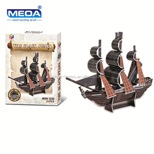 Jouets éducatifs, puzzles 3D, modèles de navires, voilier Black Pearl/Santa Maria/navire de guerre romain, bricolage, cadeaux, jouets - Product Image 3