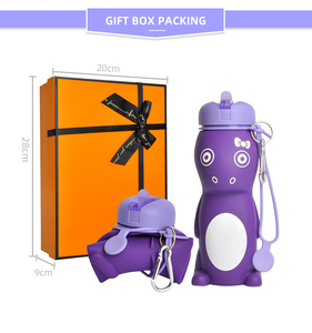 Bouteille d'eau en silicone sans BPA, forme dinosaure mignonne, très vendue, pour enfants - Product Image 3