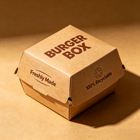 Boîte à burger jetable empilable en kraft, anti-fuite, pour poulet frit, frites, restaurant, vente en gros