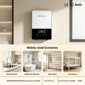 <span class=keywords><strong>Chauffe</strong></span>-<span class=keywords><strong>eau</strong></span> électrique instantané mural HAILIJING 5500W, écran tactile, classe IPX4, vente en gros OEM - Product Image 5