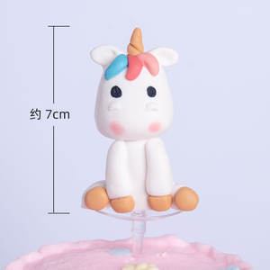 Arcilla polimérica decorativa Unicornio <span class=keywords><strong>Cumpleaños</strong></span> <span class=keywords><strong>DE</strong></span> LOS NIÑOS Adornos <span class=keywords><strong>para</strong></span> hornear accesorios Insertar tarjeta Cake Topper Decoración - Product Image 4