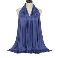 Hijab foulard en coton mercerisé uni à la mode du Moyen-Orient, foulard long polyvalent, voile en jersey