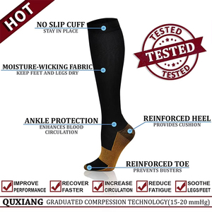 <span class=keywords><strong>Medias</strong></span> hasta la rodilla de viaje para enfermeras, <span class=keywords><strong>medias</strong></span> para fascitis plantar, <span class=keywords><strong>medias</strong></span> de compresión con infusión de cobre de 20-30 Mmhg para circulación - Product Image 3