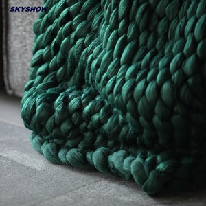 2021 Chất Lượng Cao Sang Trọng Merino Len Hoặc Acrylic Iceland Ném Sợi Siêu Chunky Đan Chăn Cho Nhà - Product Image 4