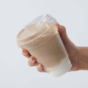 Tùy chỉnh ly nhựa thân thiện với môi cứng ly cà phê nhựa 12oz/16oz/20oz/24oz/32oz đơn tường thiết kế thấp moq cốc có nắp đậy - Product Image 2