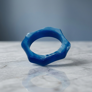 Blue Star-Shaped Resin Napkin Ring Handmade <b>Artistic</b> Table Decor for Modern Dining and Events - Product Image 1