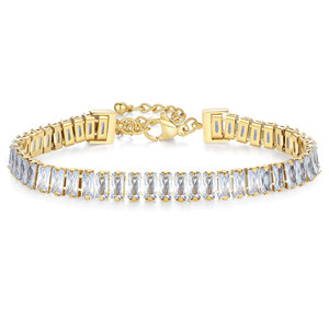 Pulsera de Acero Inoxidable con Circonitas de 6 mm, Engaste de Canal de Una Sola Hilera, Joyería para Mujer, Regalo, Pulsera de Moda - Product Image 5