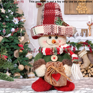Adorno Navideño Clásico de Santa Claus y Muñeco de Nieve, Decoración Colgante para Árbol de Poliéster Resistente, Figura Decorativa de Colores Rojo y Verde - Product Image 3