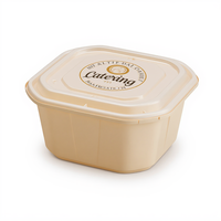 Conteneur alimentaire carré jetable en plastique PP de 22 oz avec logo personnalisé, impression numérique et IML pour l'emballage de marques privées