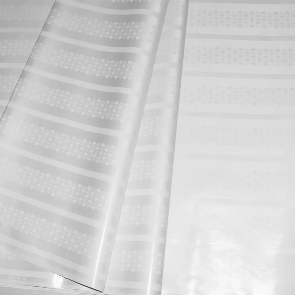 Tecido de sarja bazuca branco riche tissu áfrica guiné brocata jacquard preço do tecido por metro vestido nigeriano