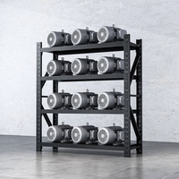 Système d'étagères industrielles à hauteur réglable en acier, capacité de 200 kg/étagère, antirouille, flexible, pour stockage moyen