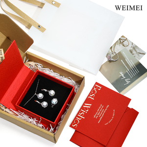 Custom Logo Magnetic Necklace Jewelry Gift Box with <b>Ribbon</b> and Gift Card Luxury Branded Paper Packaging - Product Image 2