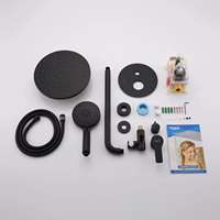 Ensemble de robinet de douche mural noir mat brossé de luxe, haute pression, 3 réglages, laiton, thermostatique, céramique, pluie