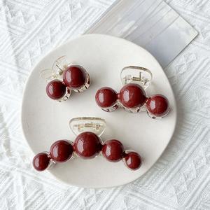 Akrilik inci büyük küçük boy kapmak klip kadın bahar düşük top kafa ve kafa Cyber ünlü köpekbalığı klip firkete şapkalar - Product Image 4