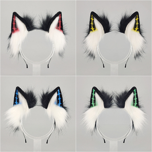 E0095 ikat kepala telinga hewan bulu palsu aksesori rambut telinga rubah gaya gelap Punk kepala telinga serigala properti Cosplay untuk Anime - Product Image 5