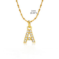 Collar de Joyería de Moda con Colgante de Letras Iniciales del Alfabeto Personalizado de Acero Inoxidable Único, con Circonita, Antideslustre, para Mujer, 2024