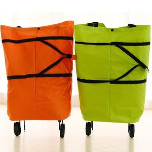 Factory Direct Portable Foldable Oxford Cloth Shopping Bag Handheld <b>Pull</b> Grocery Shopping <b>Trolley</b> Storage Bags - Product Image 1