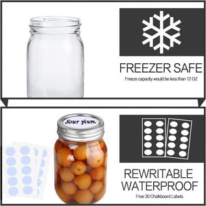Bocaux en verre Mason personnalisés pour le stockage alimentaire, 16 oz, vente chaude, bocaux en verre personnalisés de 150 ml, 300 ml, 500 ml, 1000 ml avec couvercles - Product Image 3