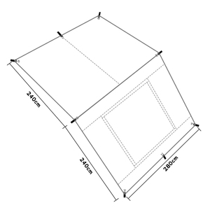 Auvent de voiture E-RIKE UPF50+ avec protection UV, toile Oxford 210D respirante, fenêtre en maille B3, auvent de voiture ultraléger - Product Image 2