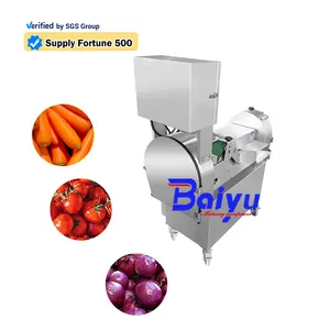 Baiyu Automatic Vegetable Cube Dicer Cutter Machine New Condition Carrots Potatoes Other Fruits Core Motor PLC Engine Components
