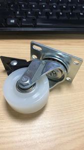 50 mm 2 pouces blanc PA Nylon Roulette <span class=keywords><strong>Mobile</strong></span> Double roulement roulette 120 KG charge présentoir roues - Product Image 4