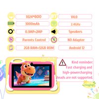 Nouvelle Tablette Enfant 7 Pouces Couleurs Vives Portable HD Quad Core Processeur MTK 2 Go Mémoire 32 Go Stockage Android 12 Éducative Wi-Fi