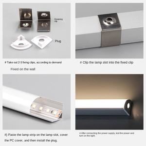 ช่องอะลูมิเนียม LED มุม45องศา90*34มม. โครง LED เงินสีดำสำหรับไฟเพดานในบ้าน3เมตรสินค้าใหม่ - Product Image 4