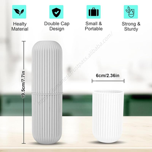 Estuche Portátil para Enjuague Bucal y Pasta Dental, Caja de Almacenamiento para Viajes y Campamentos, Ecológica, de Dos Piezas, de Plástico - Product Image 5