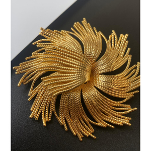 高品質の大きな花火の形不規則な花のブローチ真鍮18K金メッキブローチ女性用ヴィンテージステートメントジュエリー2023 - Product Image 6