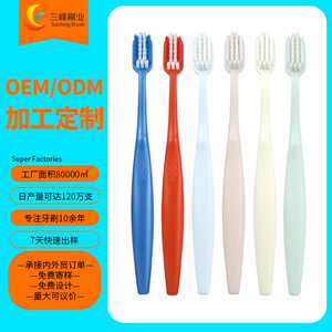 Brosse à dents Sanfeng pour adultes, poils doux en nylon, couleur personnalisable, OEM ODM, vente en gros, usage domestique - Product Image 1