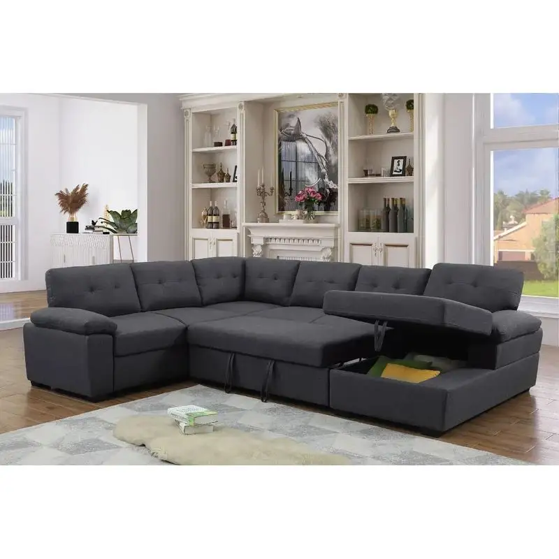 Cheap Sectional Sofa with Pull Out Bed King Size Turkish Lazy Futon Sofa Bed Living Room Sofa Cam Bed