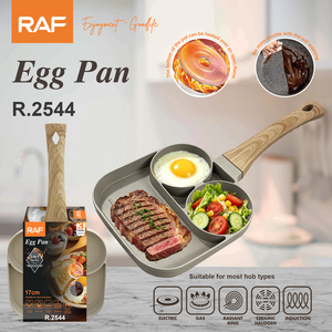 Sartén Cuadrada para Huevos RAF R.2544 de 17 cm con Mango Estilo Madera, Antiadherente, Fácil de Limpiar, Sartén 3 en 1 para Cocinas de Gas y Eléctricas en Casa - Product Image 2