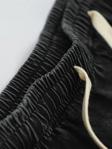 Shorts décontractés en coton épais 260 g/m², effet délavé, vieilli, style rétro américain, coupe ample, avec logo personnalisé - Product Image 5