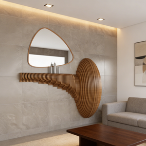 Estante de Pared Decorativo de Madera ML-WD056, Práctico para Baño, Entrada, Dormitorio, Diseño Interior Elegante para el Hogar - Product Image 4