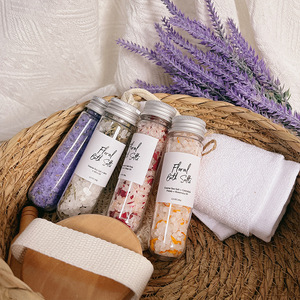 Sels de bain cristallins de <span class=keywords><strong>sel</strong></span> <span class=keywords><strong>rose</strong></span> de l'<span class=keywords><strong>Himalaya</strong></span> avec aromathérapie et fleurs séchées pour sauna corporel et bain de pieds - Product Image 3