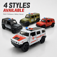 Vente en gros de voitures miniatures en métal à l'échelle 1:36, tout-terrain, d'urgence, de sauvetage, de police, à ouverture de portes, pour enfants