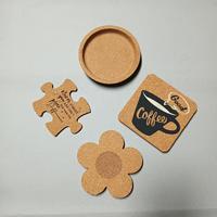 Sous-verres personnalisés en forme de puzzle, isolants thermiques et anti-brûlure, sets de table en liège écologiques pour bols à thé
